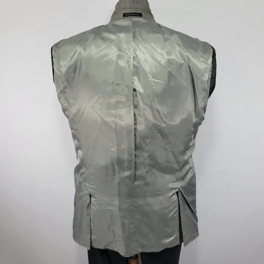 Calvin Klein Men's Sport‎ Coat Blazer Two Button Gray Herringbone Linen Wool 46R